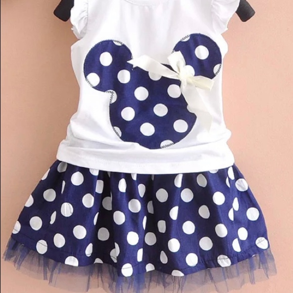 Navy- Minnie 2 piece top and skirt